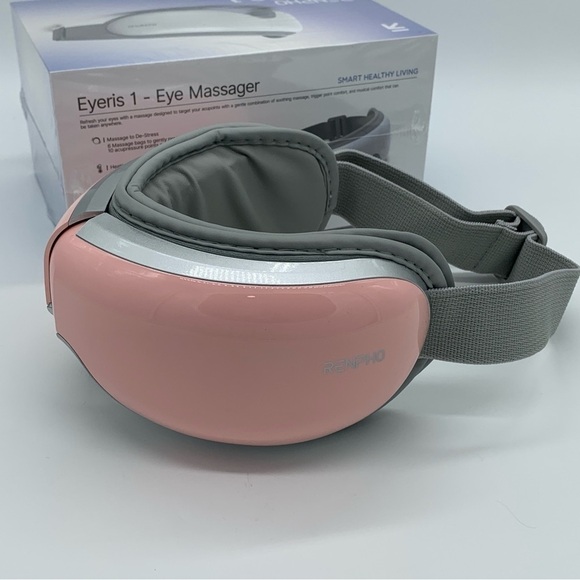 Renpho Eyeris 1V Eye Massager Pink Heated Voice Controlled Bluetooth Music - Picture 1 of 9